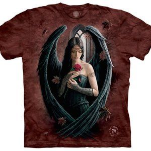 Angel Rose Flower Hearts Fairy Aesthetic Wings Fantasy Mountain T-Shirt S-XL